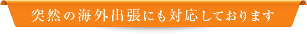 突然の海外出張にも対応しております