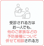 受診される方はお一人でも、他のご家族などの予防接種について併せて相談される方